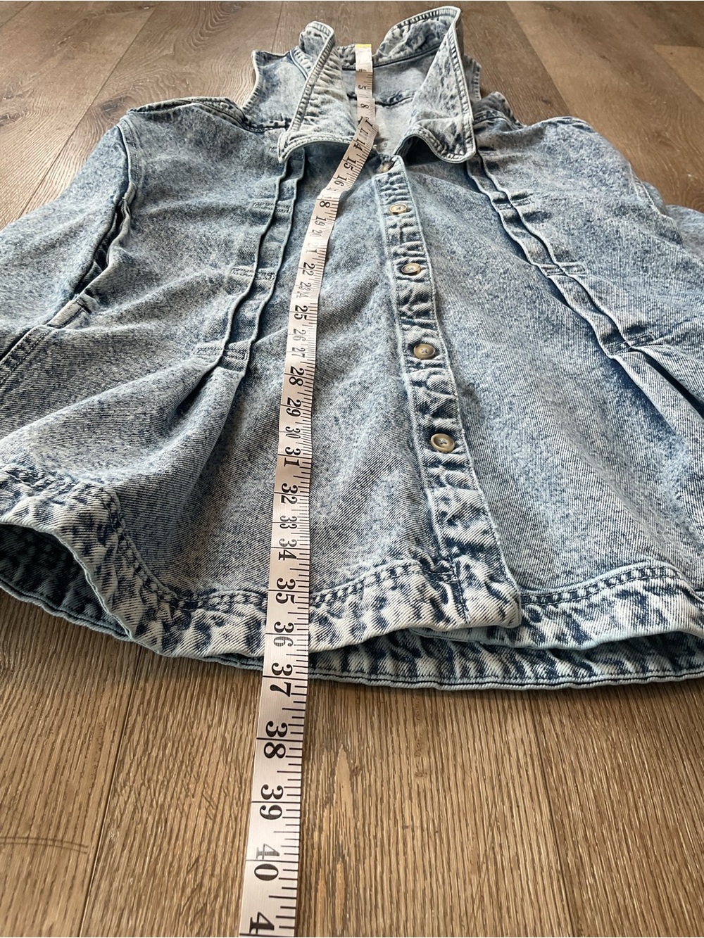 Free People Katie Denim Acid Wash Halter Mini Dress in Light Blue Size Medium - Picture 13 of 14